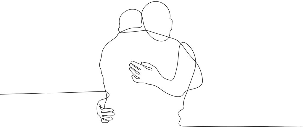 hugging scribble